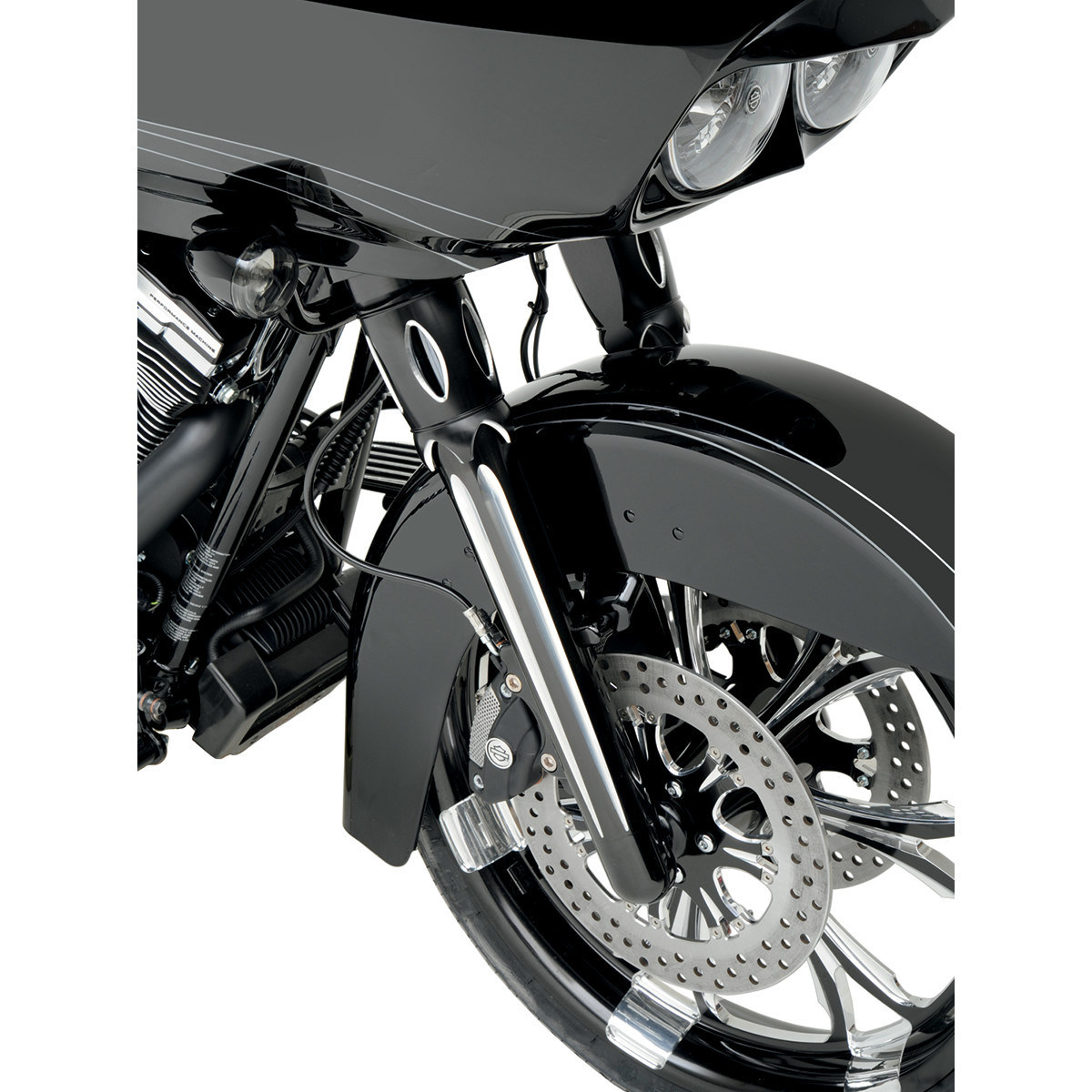 Arlen Ness #06-511 - Fork Legs - Black Anodized - Deep Cut - Dual Disc - '08-'13 FLT