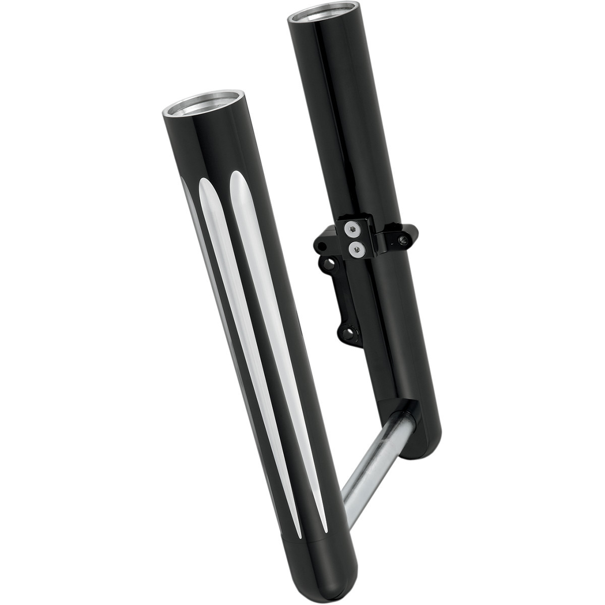 Arlen Ness #40-512 - Fork Legs - Black Anodized - Deep Cut - Dual Disc