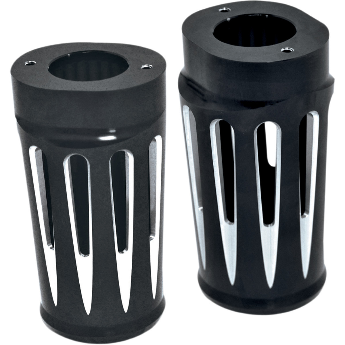Arlen Ness #20-014 - Fork Boot Covers - Black Anodized - Deep Cut - FLHTD