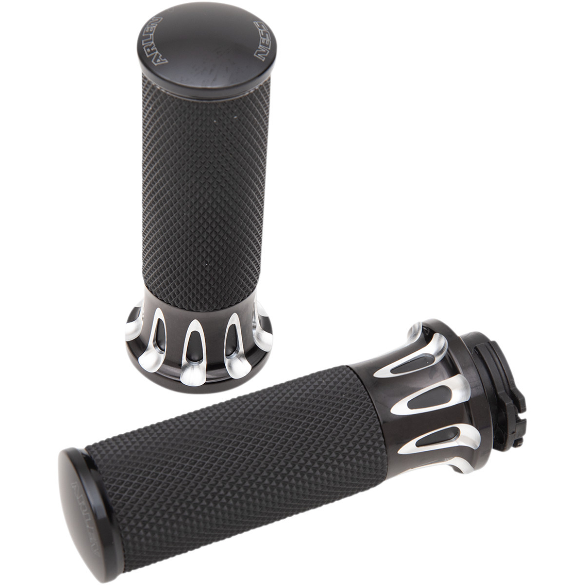 Arlen Ness #07-317 - Fusion Deep Cut Grips - Cable - Black