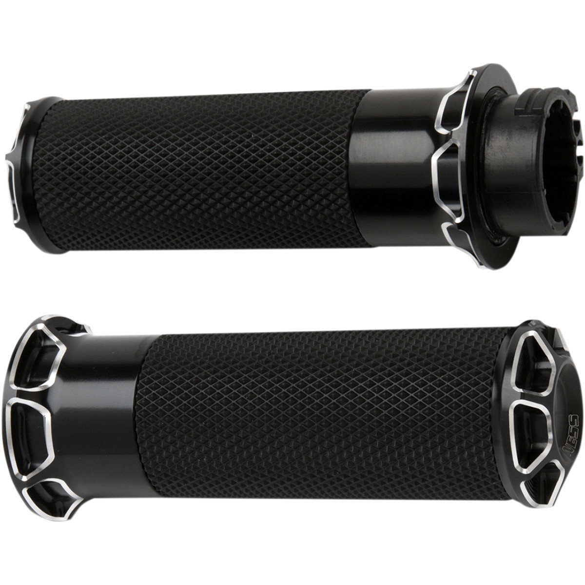 Arlen Ness #07-329 - Beveled Grips - TBW - Black