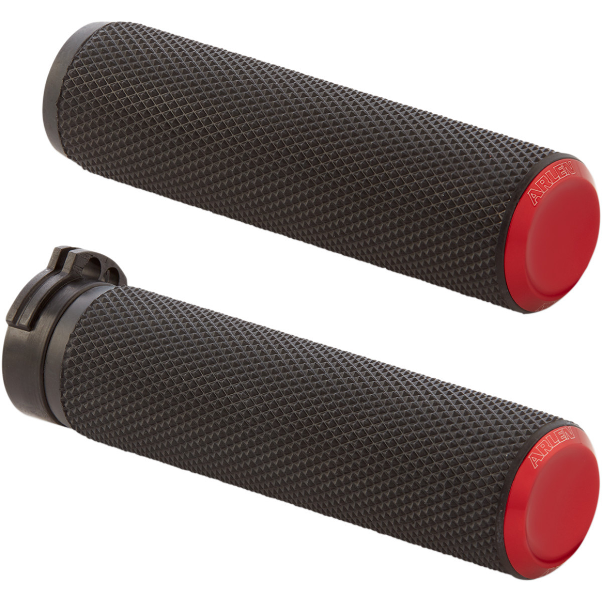 Arlen Ness #07-336 - Knurled Grips - Cable - Red