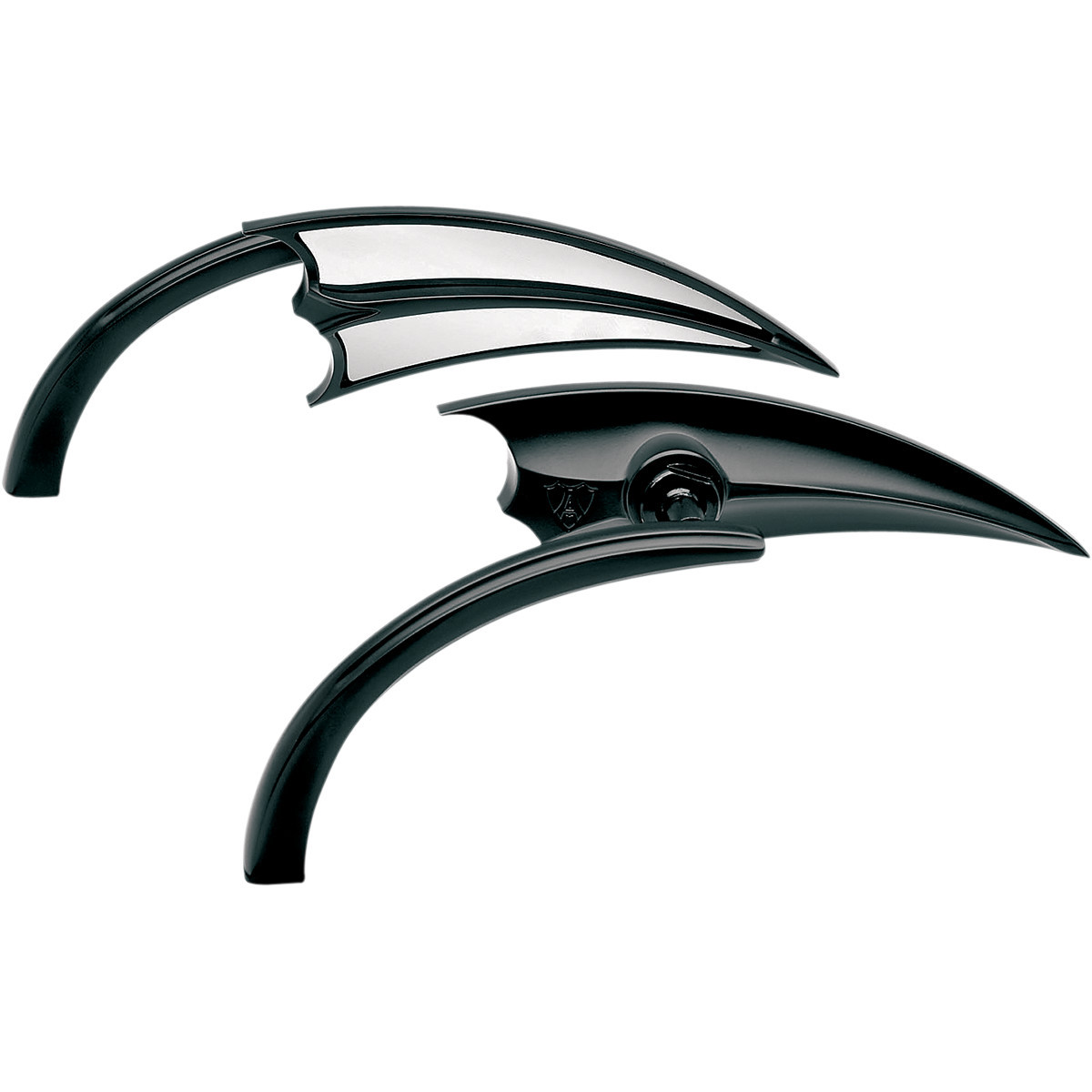 Arlen Ness #13-028 - Mirror - Micro - Scoop - Side View - Triangle - Black - Left