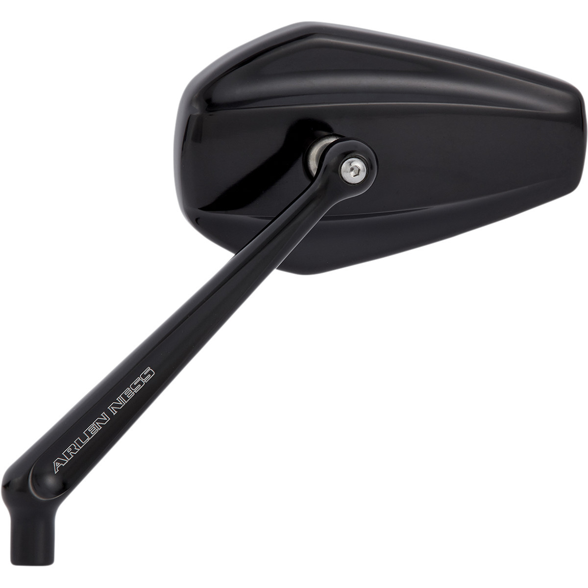 Arlen Ness #13-156 - Mirror - Mini/Stocker - Side View - Hexagon - Black - Left
