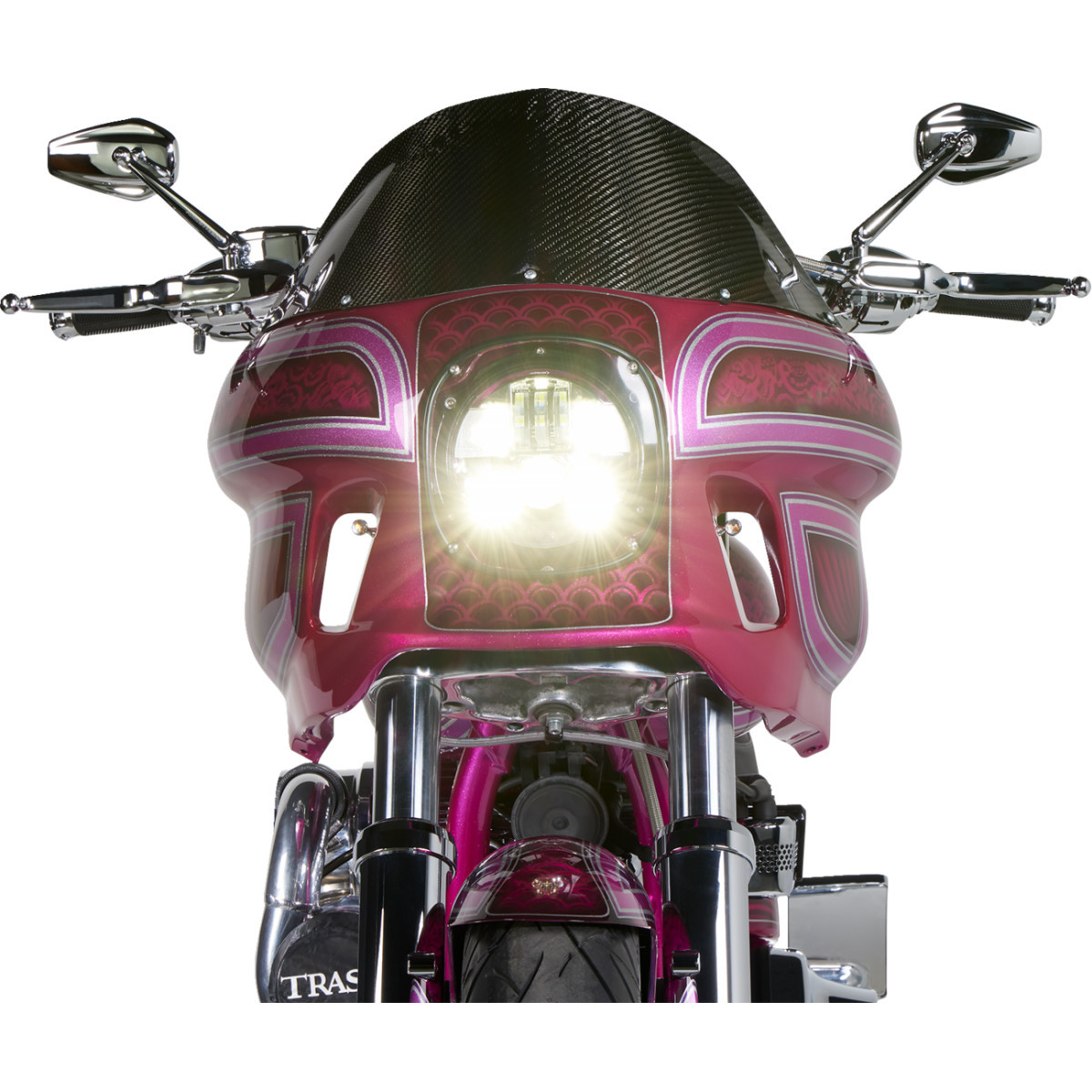 Arlen Ness #13-157 - Mirror - Mini/Stocker - Side View - Hexagon - Chrome - Left