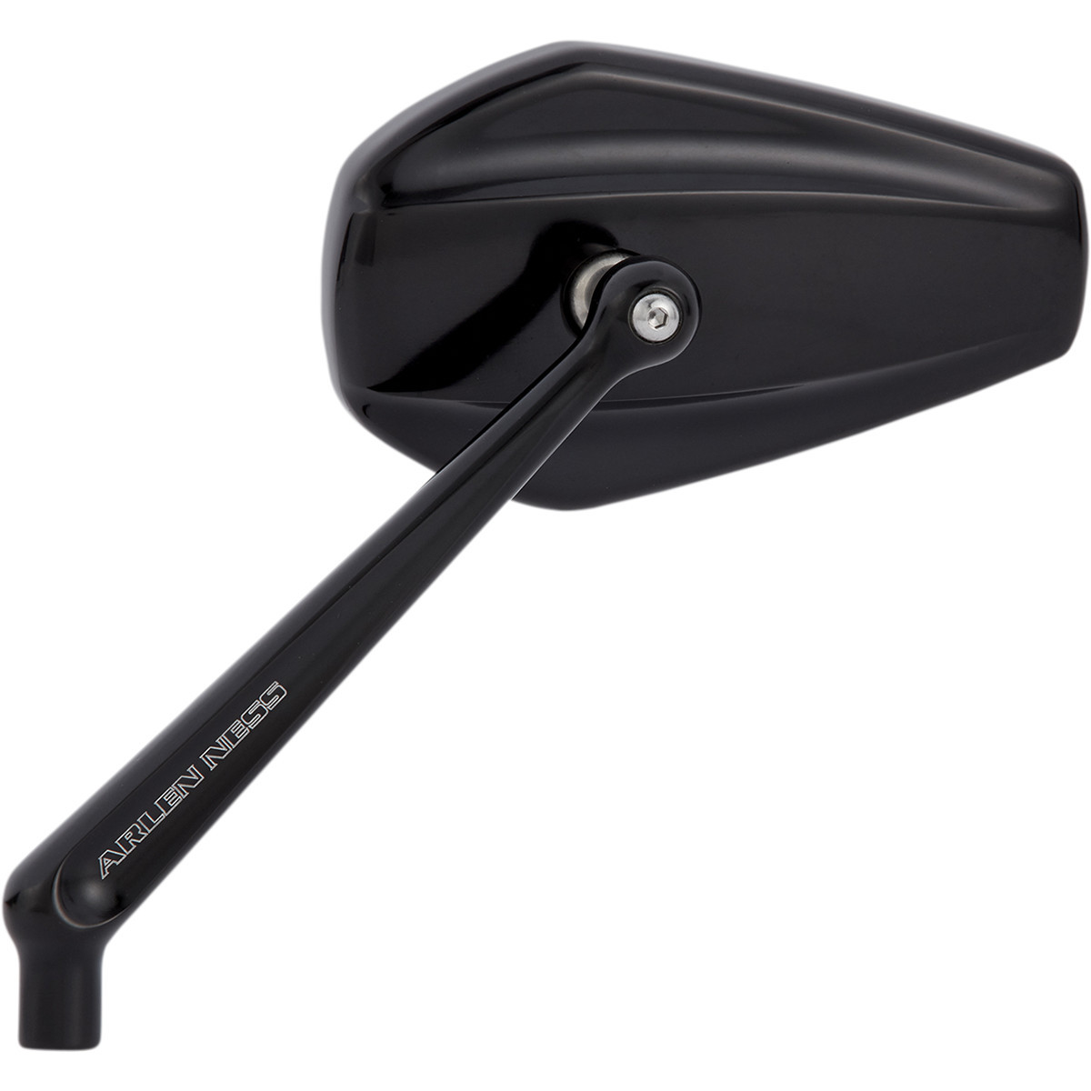 Arlen Ness #13-158 - Mirror - Mini/Stocker - Side View - Hexagon - Black - Right