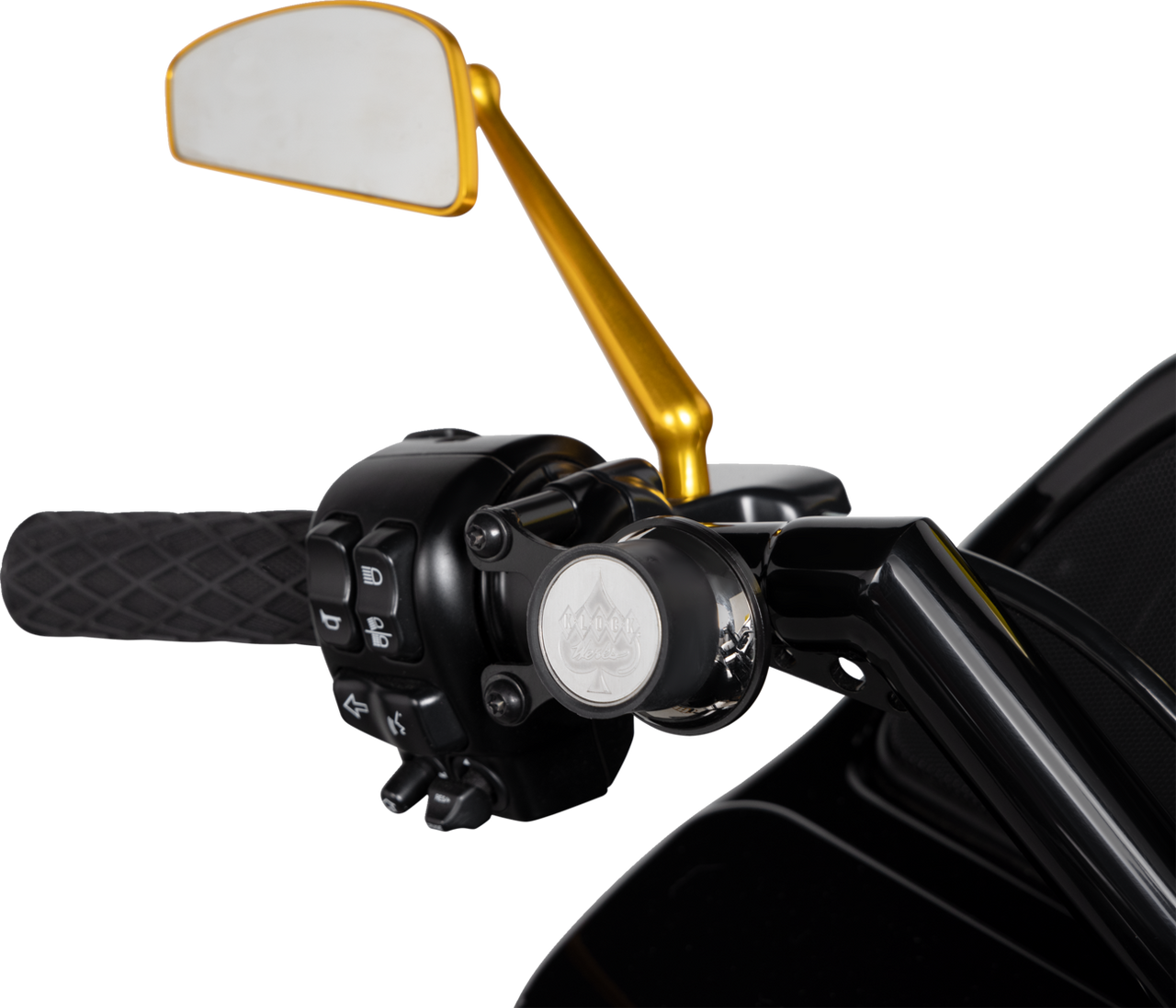 Arlen Ness #510-013 Mirror - Tearchop - Side View - Teardrop - Gold - Left