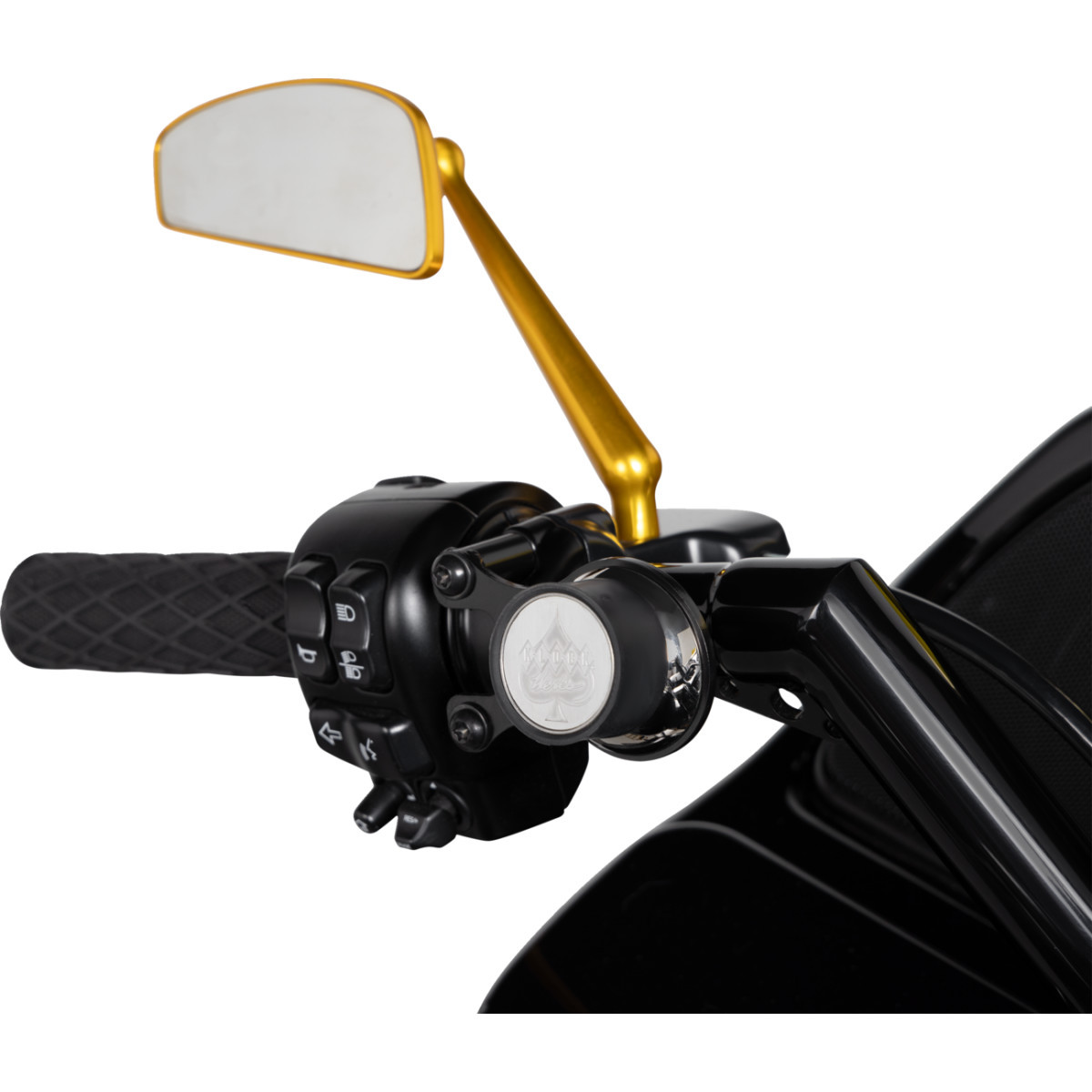 Arlen Ness #510-013 - Mirror - Tearchop - Side View - Teardrop - Gold - Left