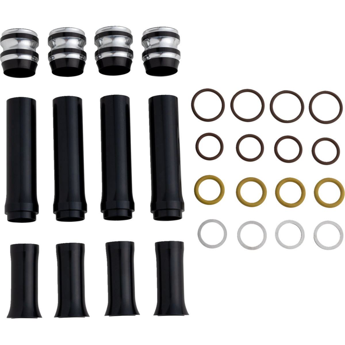 Arlen Ness #03-643 - Pushrod Tube Cover Kit - 10 Gauge® - Black - M8