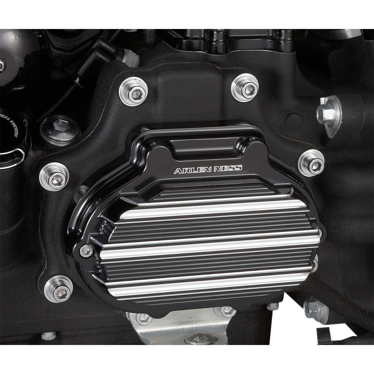 Arlen Ness #03-823 - 10-Gauge Hydraulic Clutch Actuator Cover - Black/Machined - '14-'20 Harley-Davidson
