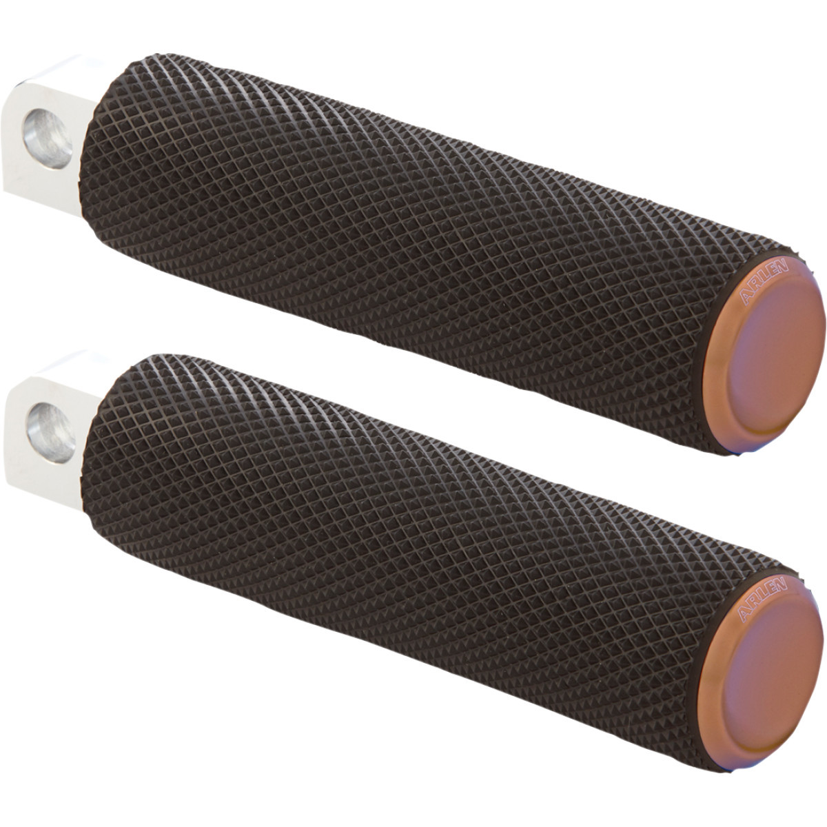 Arlen Ness #07-905 - Knurled Foot Pegs - Male Mount - Titanium
