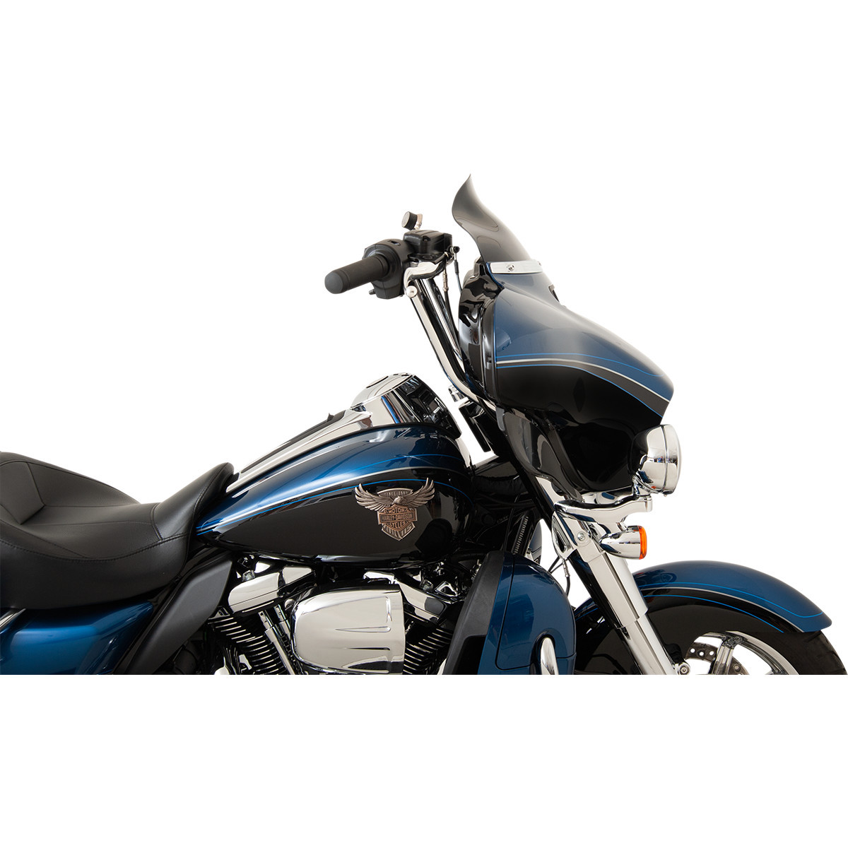 Klock Werks #KWW-01-0200 - Flare® Windshield - 6-1/2" - Black - '96-'13 FLH