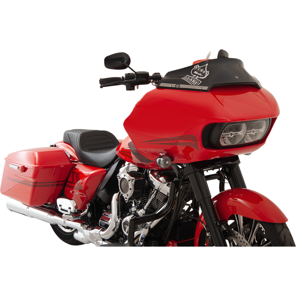 Klock Werks #KWW-01-0403 - Sport Flare® Windshield - 6" - Black - '15-'25 FLTR