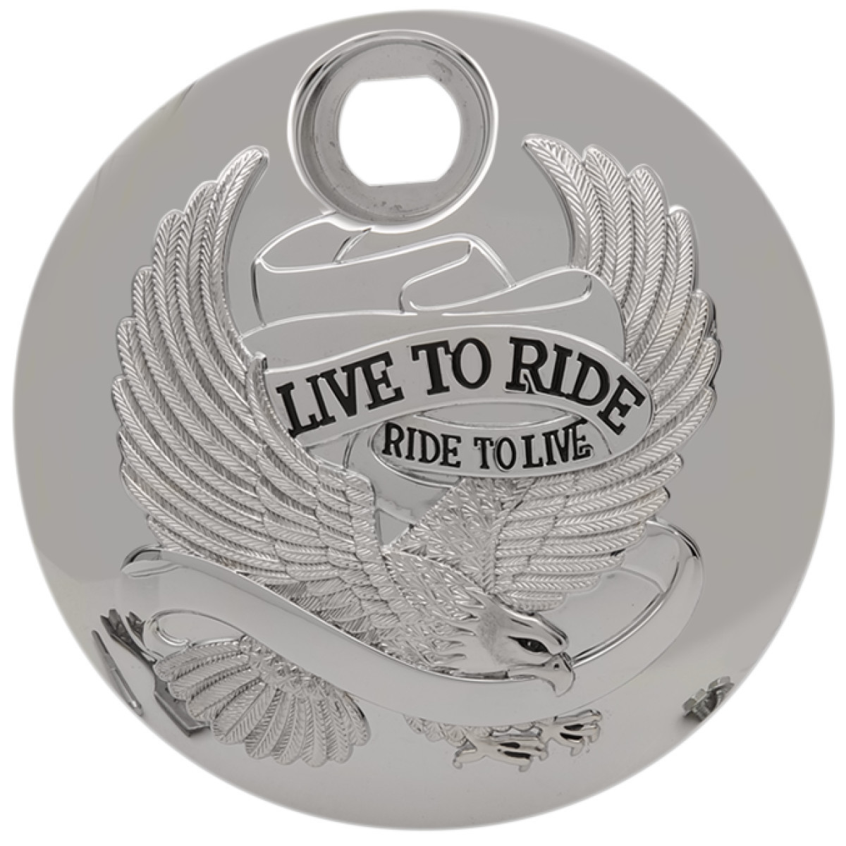 Drag Specialties - "Live to Ride" Console Door - Chrome