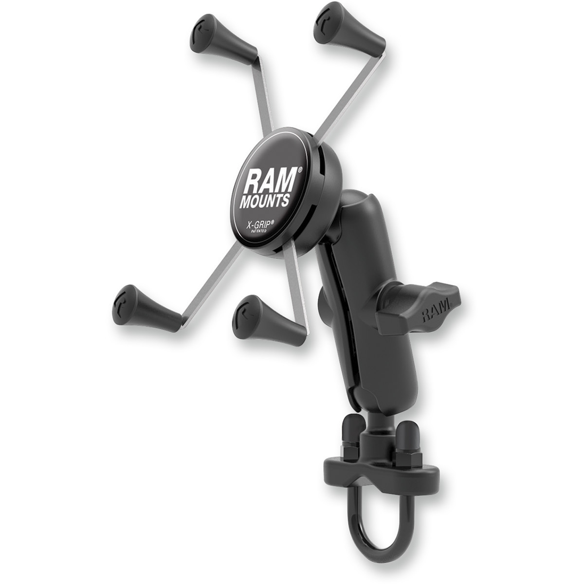 RAM Mounts #RAMB149Z-UN10U - Handlebar Rail Mount with U-Bolt Base and Universal X-Grip® Cradle - Large