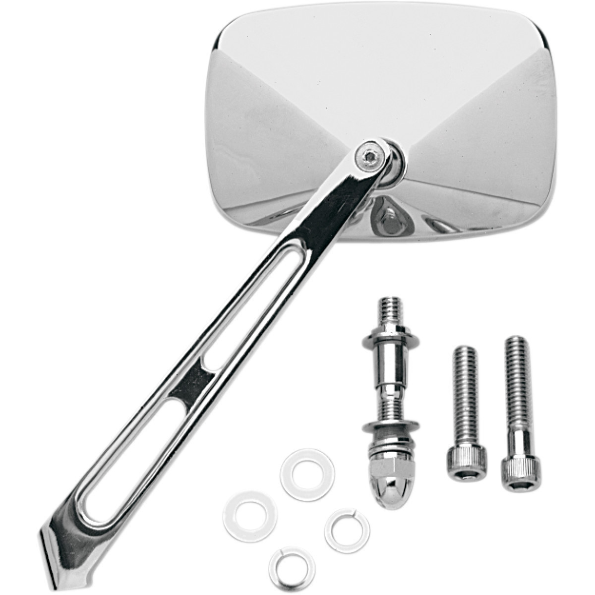 Drag Specialties - Mirror with Air Stem - Side View - Rectangle - Chrome - Left/Right - Each