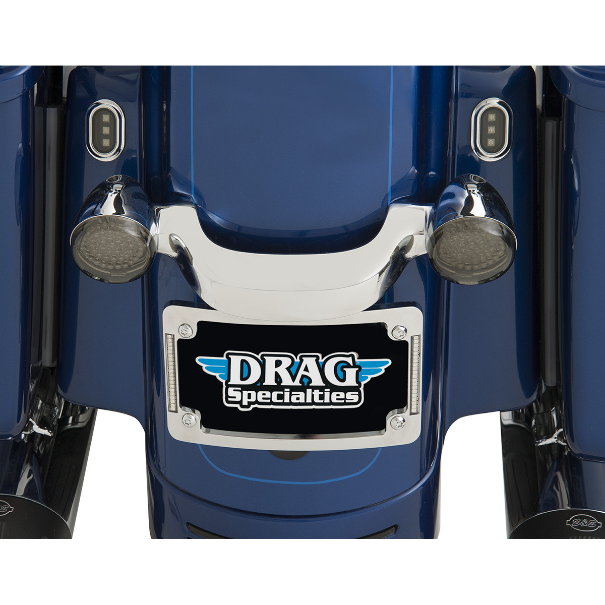 Custom Dynamics #TF06-C - Tri-Radius License Plate Frame with Flushmount LEDs - Chrome