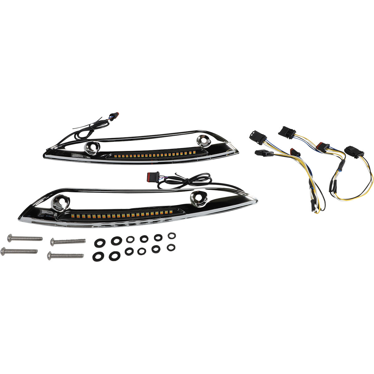Custom Dynamics #CD-RG-SWT-AW2-C - Windshield Trim - Sequential Turn Signal - Chrome