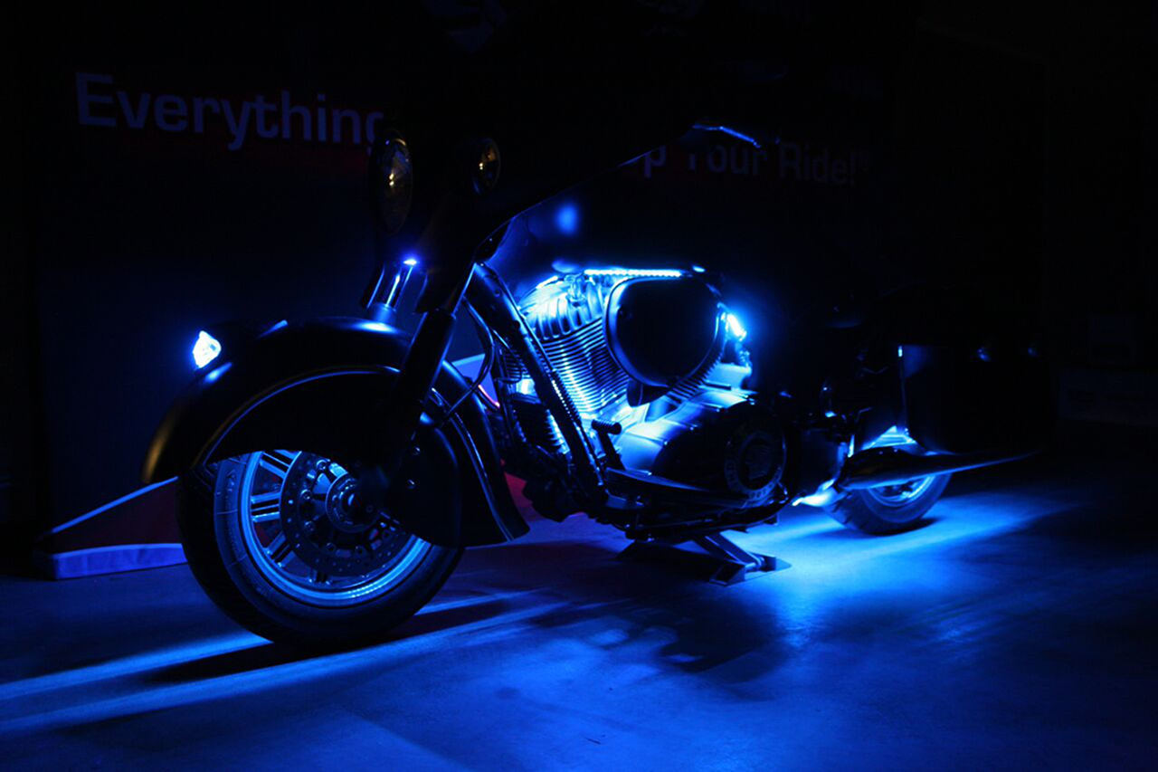 Custom Dynamics #M2EK1-IND-BLUE - Engine Accent Light Kit - Indian - Blue