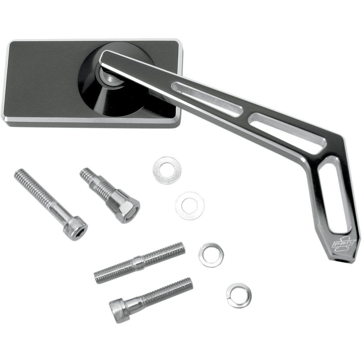 Pro-one Perf.mfg. #102470B - Mirror - Weekend Warrior - Side View - 2 Tone/Cut-Out - Rectangle - Black - Right
