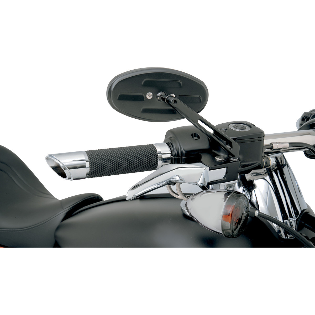 Drag Specialties - Mirror - Stealth II - Side View - Oval - Black