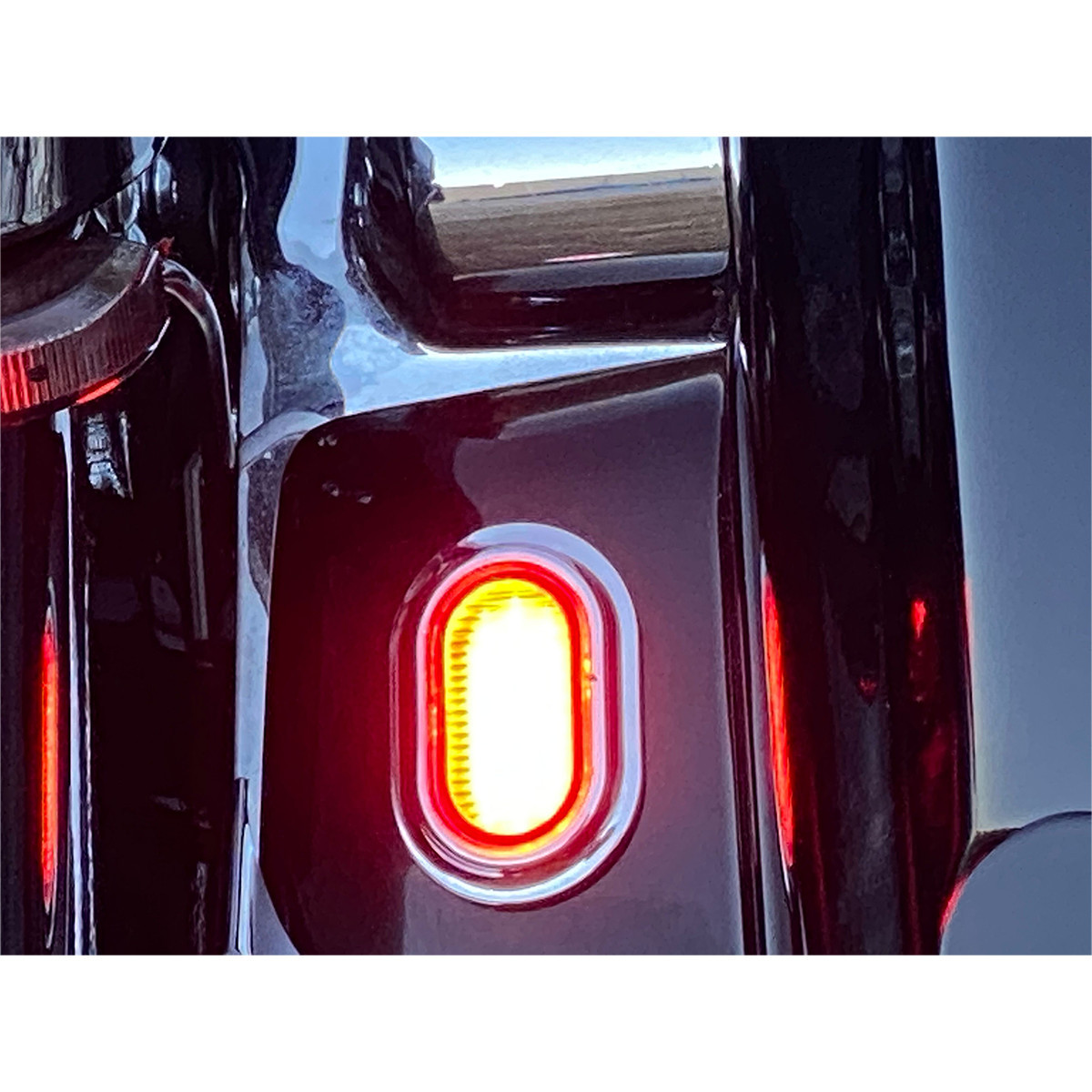 Custom Dynamics #CD-PLUG-RC - Antenna Grommet Light - Red Lens - Chrome