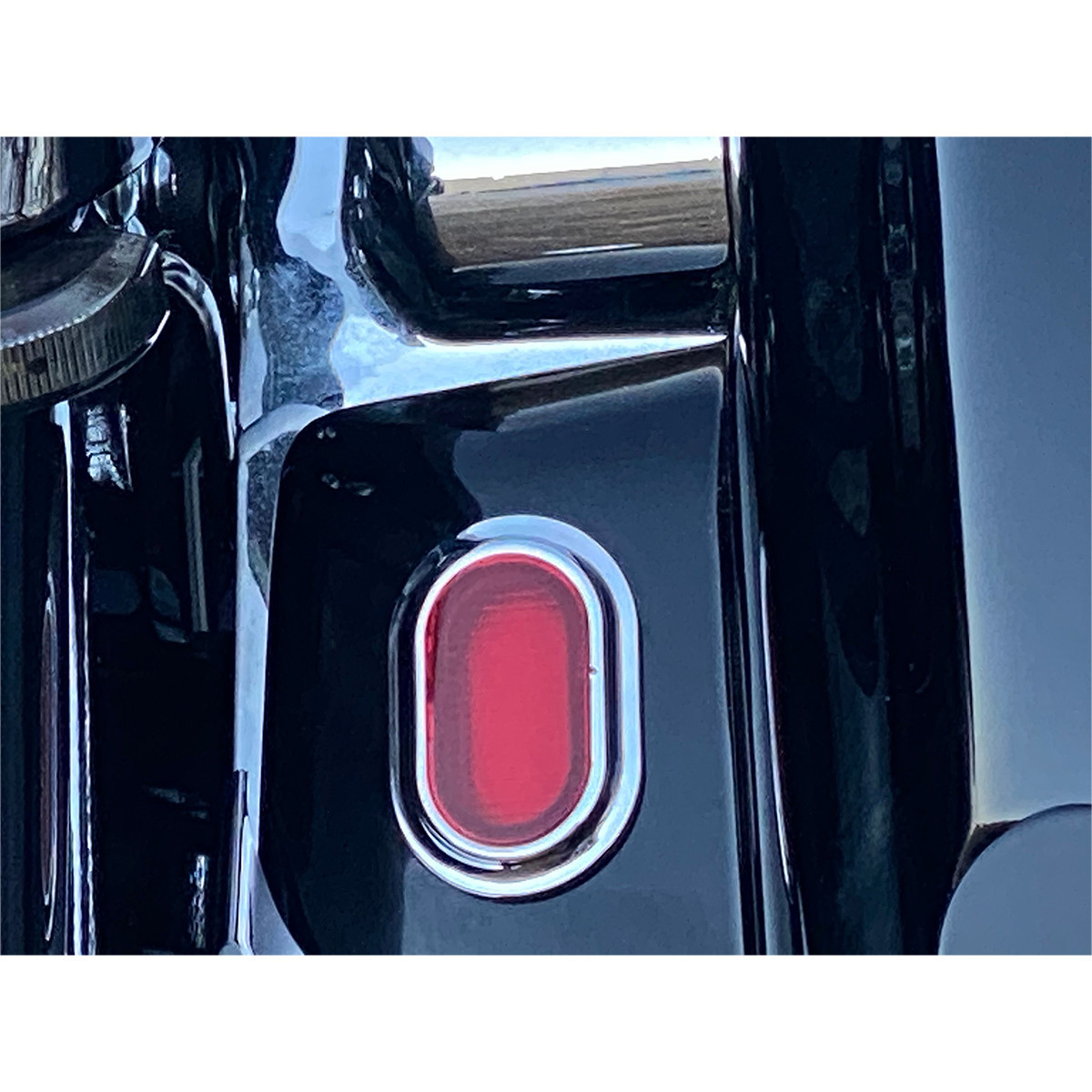 Custom Dynamics #CD-PLUG-RC - Antenna Grommet Light - Red Lens - Chrome