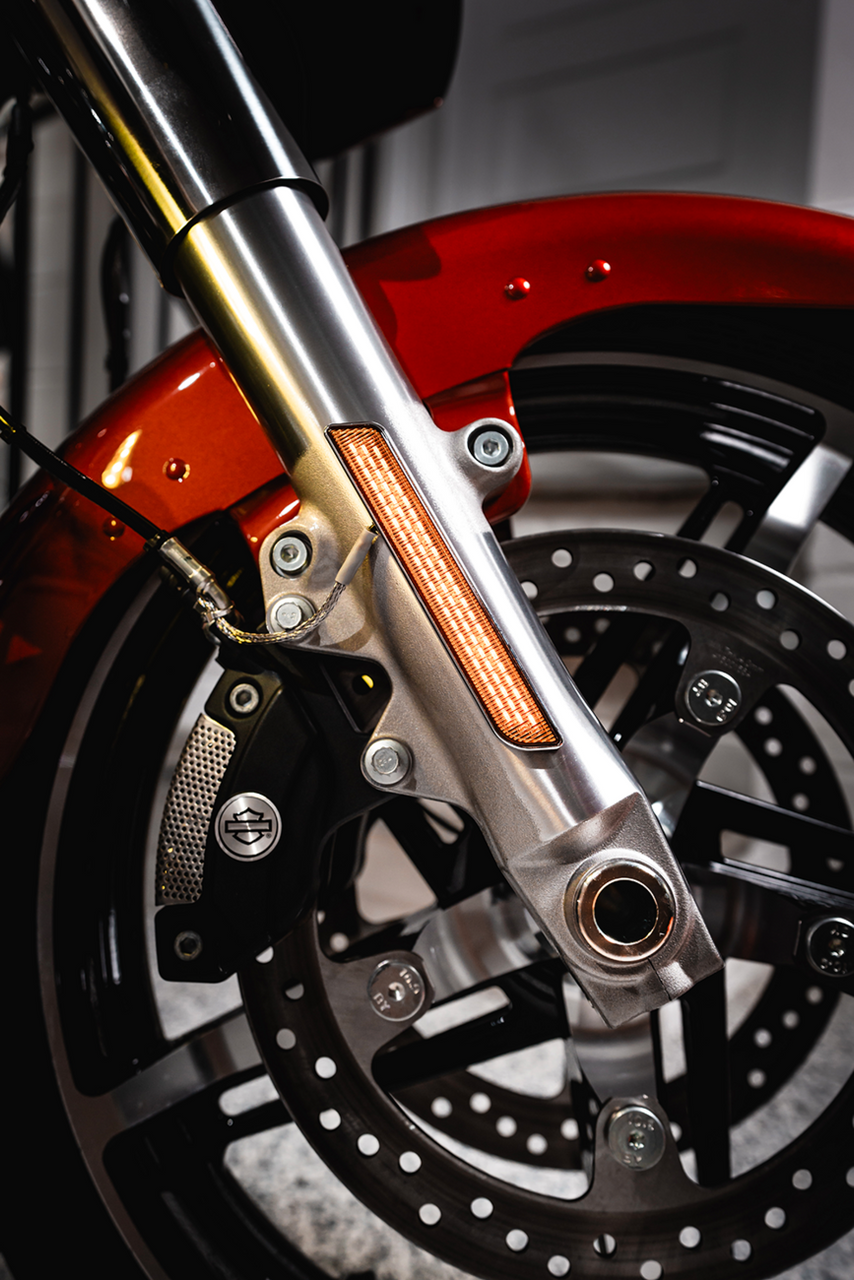 Custom Dynamics #CD-FORK-BCM-AC - LED Fork Light - Amber - Chrome