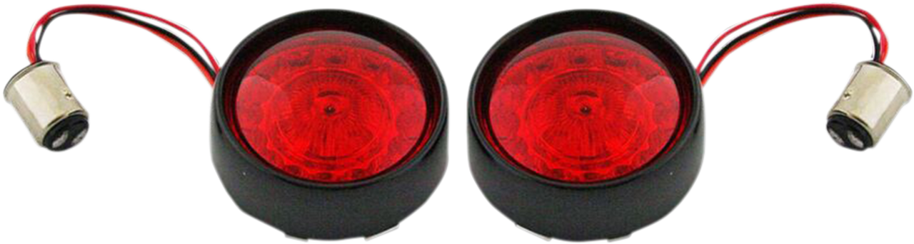 Bullet Turn Signal - 1157 - Gloss Black - Red Lens