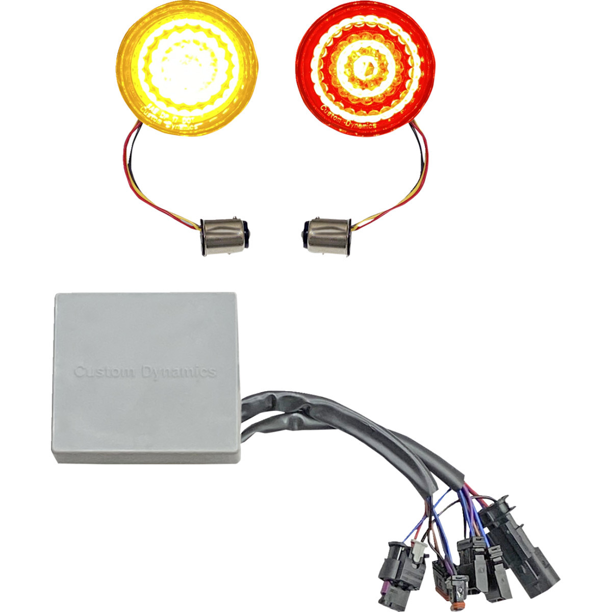 Custom Dynamics #CD-STS-RSGST - Turn Signal Inserts - Amber/Red - Harley-Davidson®