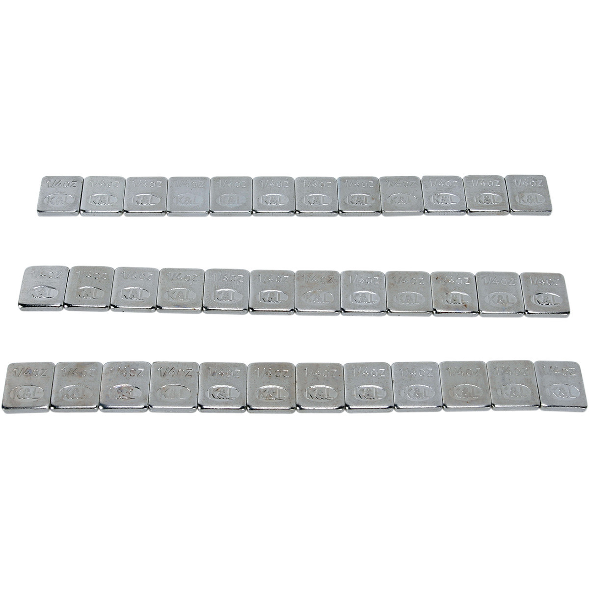 K&L Supply #32-2434 - Wheel Weights - Rectangle - Adhesive Stick-On - Chrome - 36 Pack