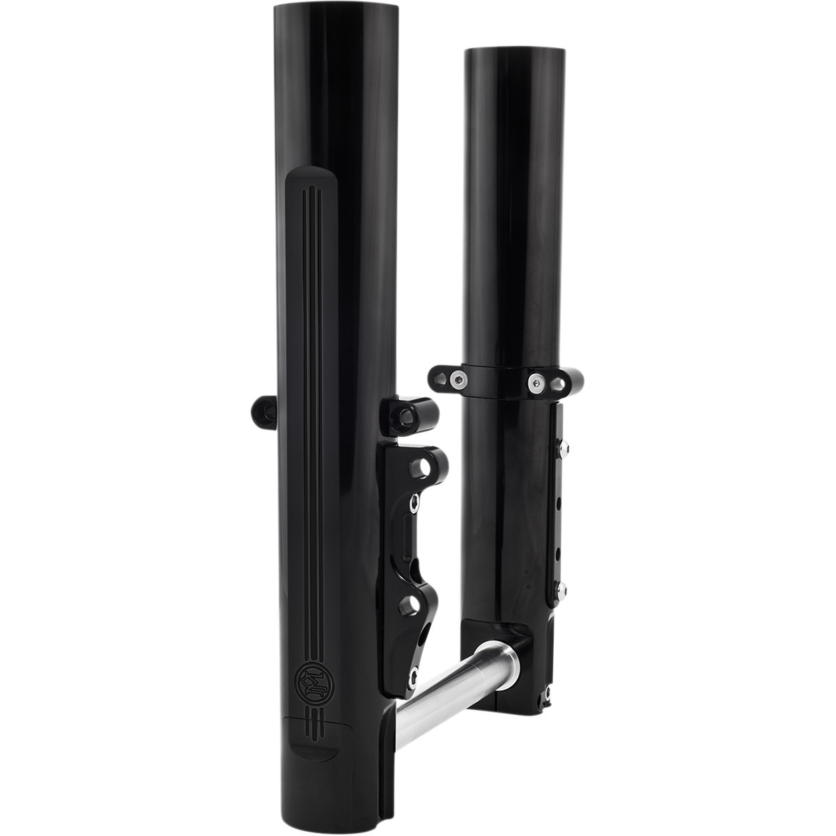 Performance Machine (PM) #0208-2097-B - Fork Leg Kit - Black - Lower - Single Disc - '14-'20 FL