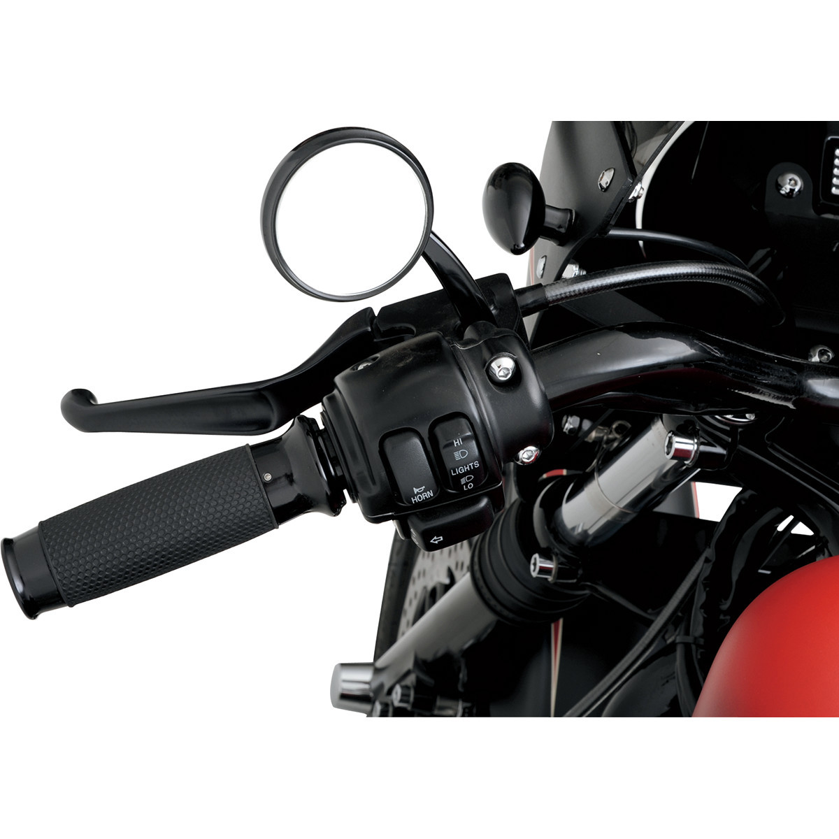 Todd's Cycle #SML-2 - Mirror - Shooter - Side View - Round - Black - Left - Each