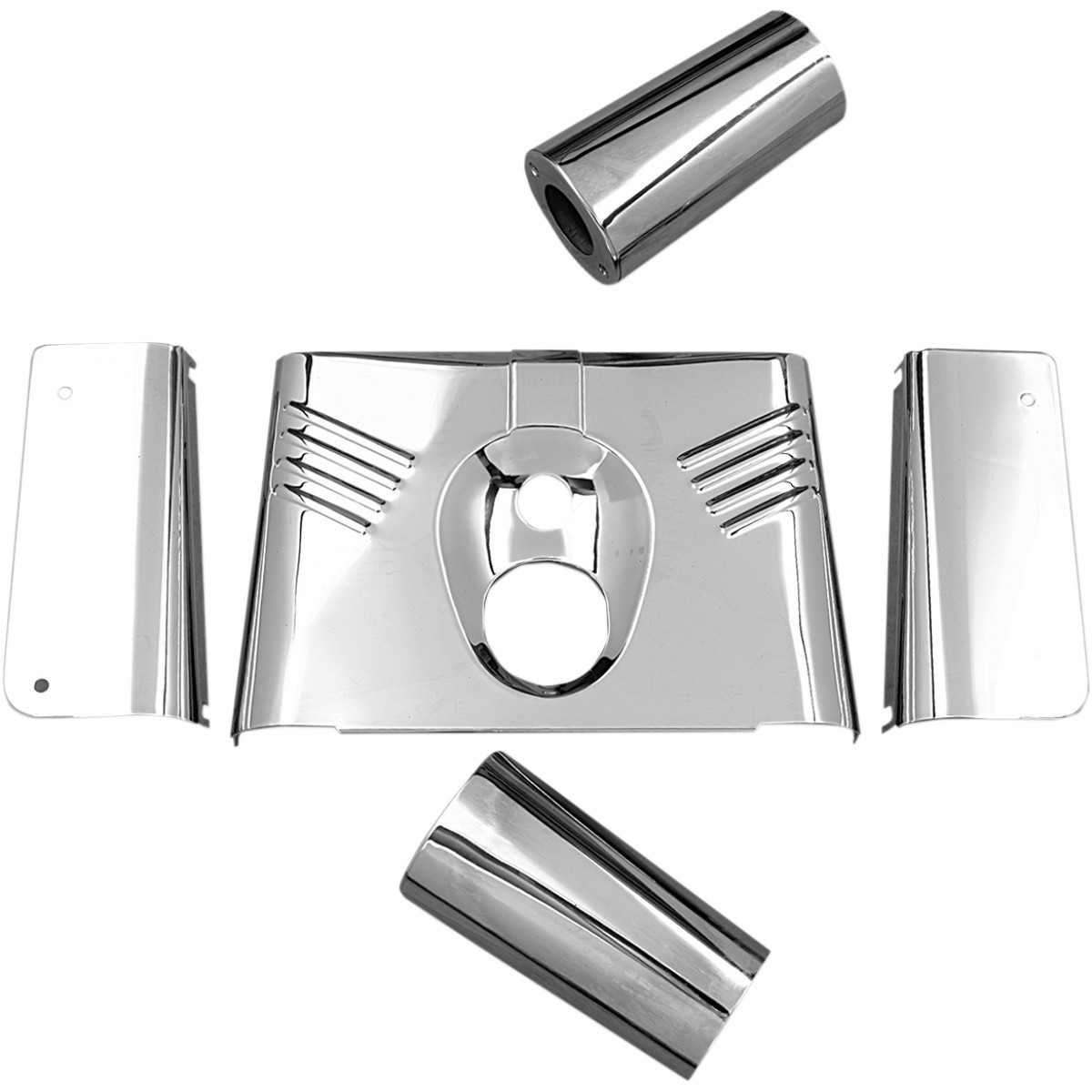 Drag Specialties - Fork Tins - Chrome - Ribbed - '86-'17 FLST - 5-Piece
