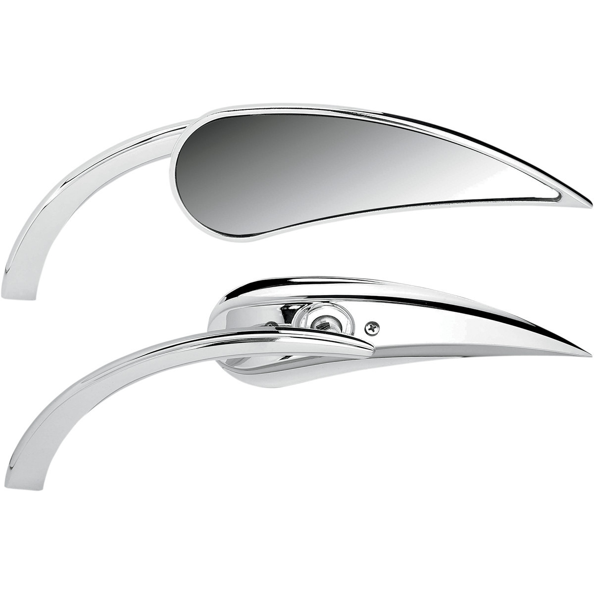 Arlen Ness #13-410 - Mirror - Micro - Rad 2 - Side View - Teardrop - Chrome - Left