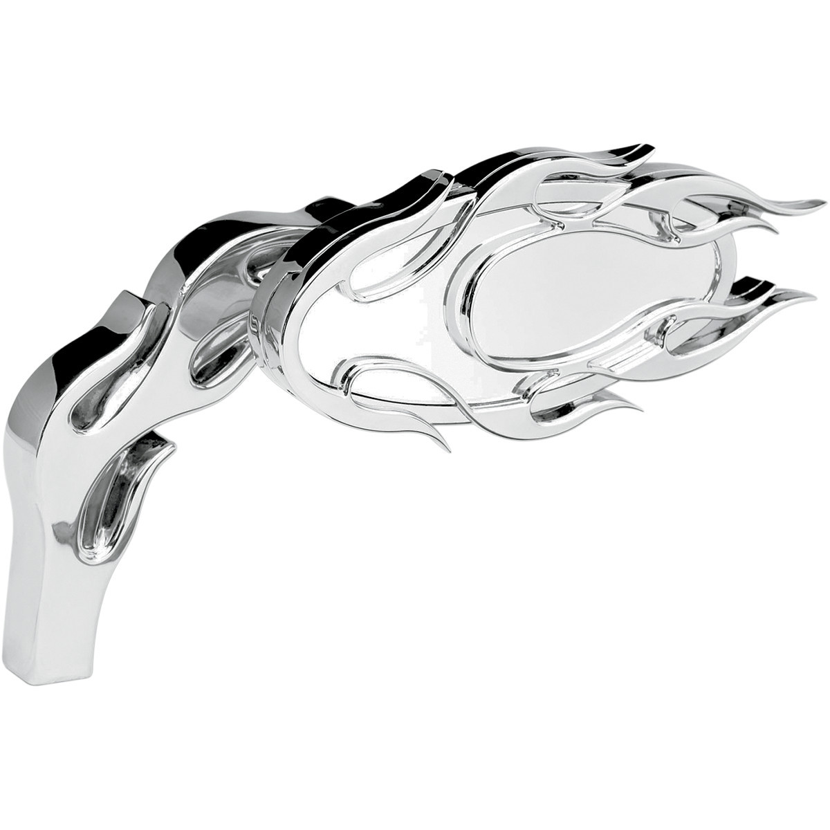 Arlen Ness #13-070 - Mirror - Micro - Flamed - Side View - Oval - Chrome - Left