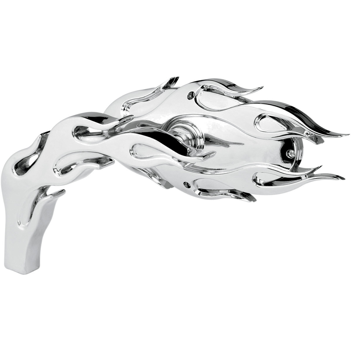Arlen Ness #13-071 - Mirror - Micro - Flamed - Side View - Oval - Chrome - Right