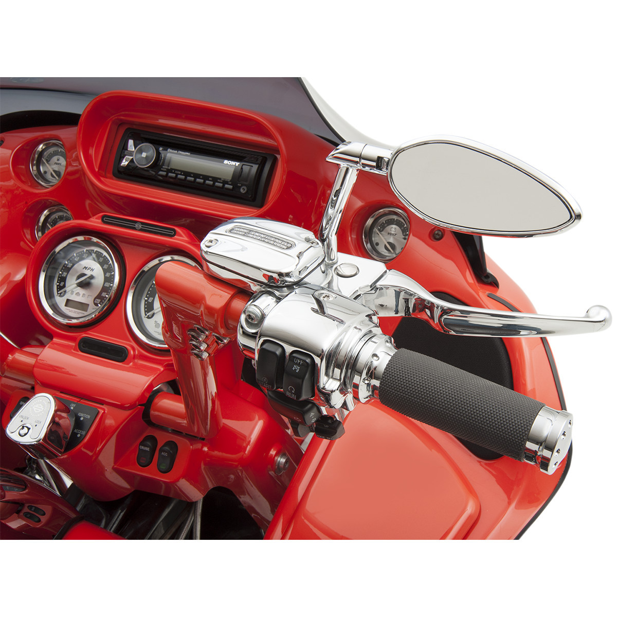 Performance Machine (PM) #0064-2026-CH - Mirror - Vision - Blade - Side View - Teardrop - Chrome - Left/Right