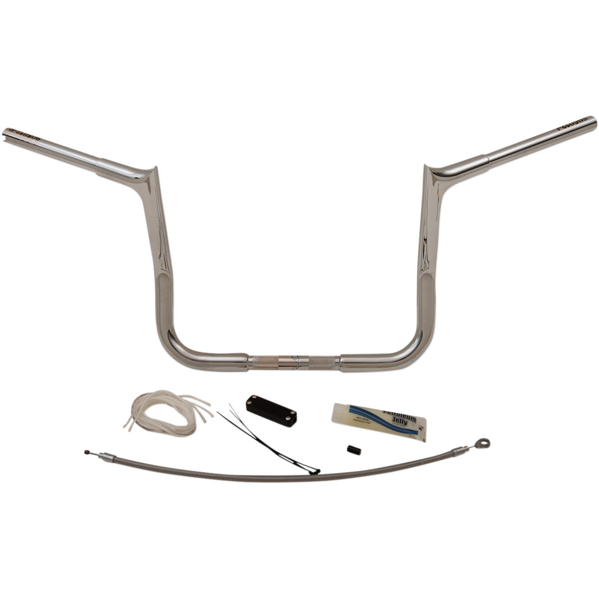 FAT Baggers INC. #909112 - 1-1/4" EZ Install Pointed Top Handlebar Kit - 12" - Chrome