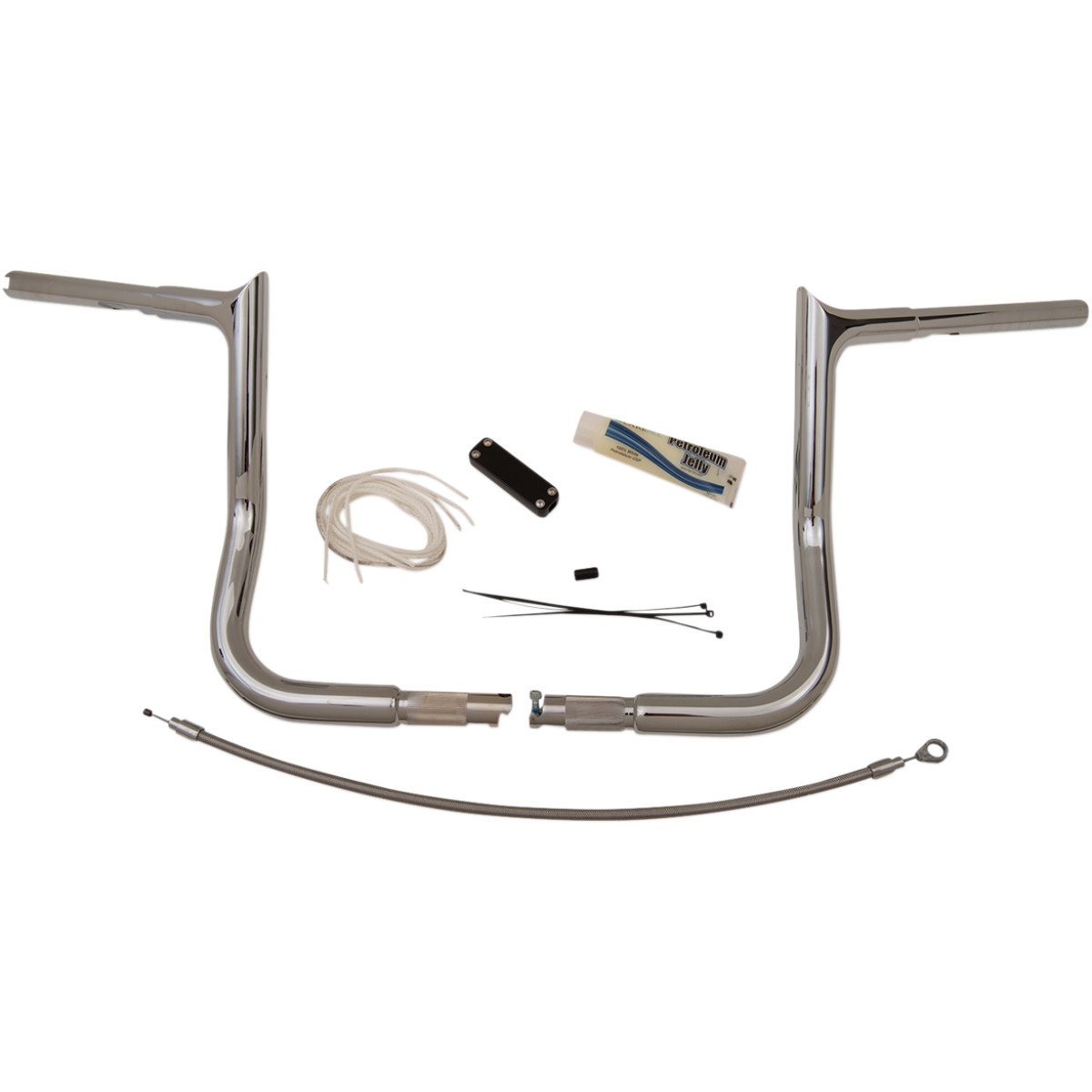 FAT Baggers INC. #909112 - 1-1/4" EZ Install Pointed Top Handlebar Kit - 12" - Chrome
