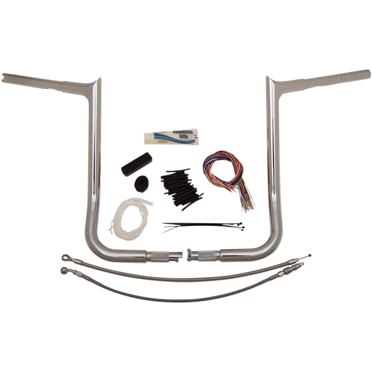 FAT Baggers INC. #909116 - 1-1/4" EZ Install Pointed Top Handlebar Kit - 16" - Chrome