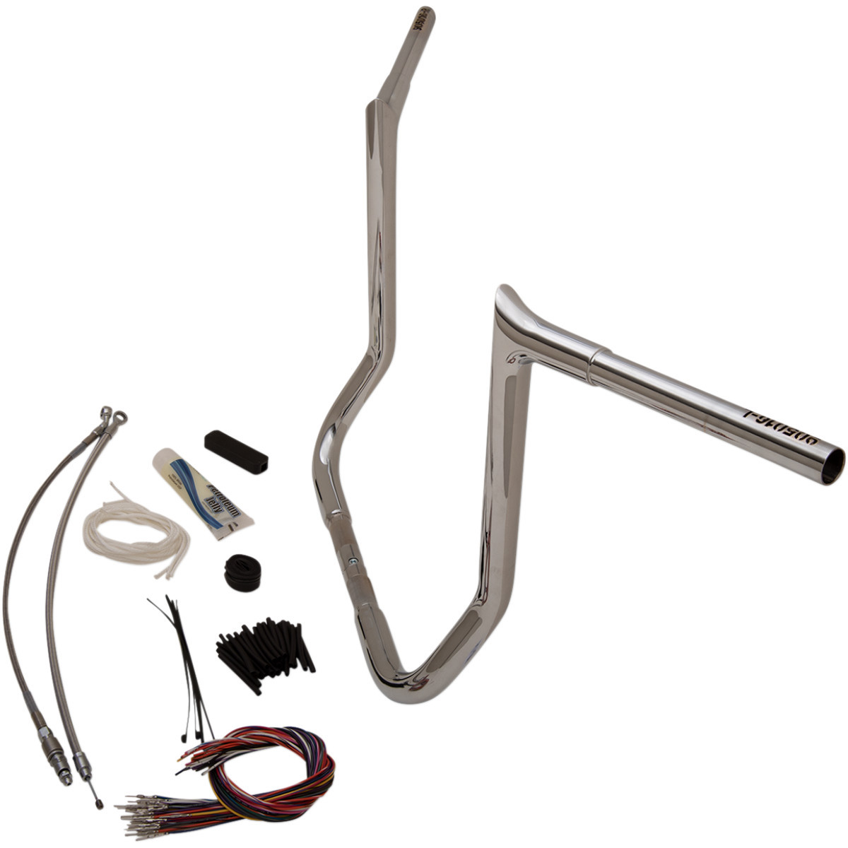 FAT Baggers INC. #909116 - 1-1/4" EZ Install Pointed Top Handlebar Kit - 16" - Chrome