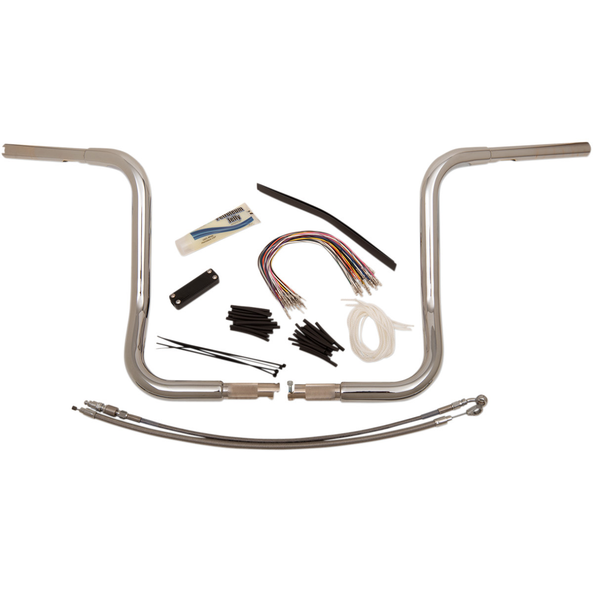 FAT Baggers INC. #909414 - 1-1/4" EZ Install Round Top Handlebar Kit - 14" - Chrome