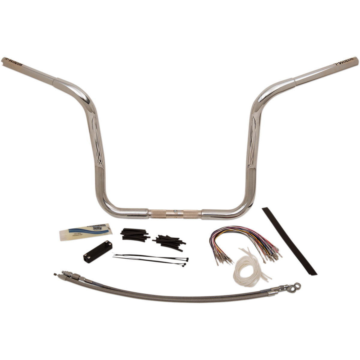 FAT Baggers INC. #909414 - 1-1/4" EZ Install Round Top Handlebar Kit - 14" - Chrome