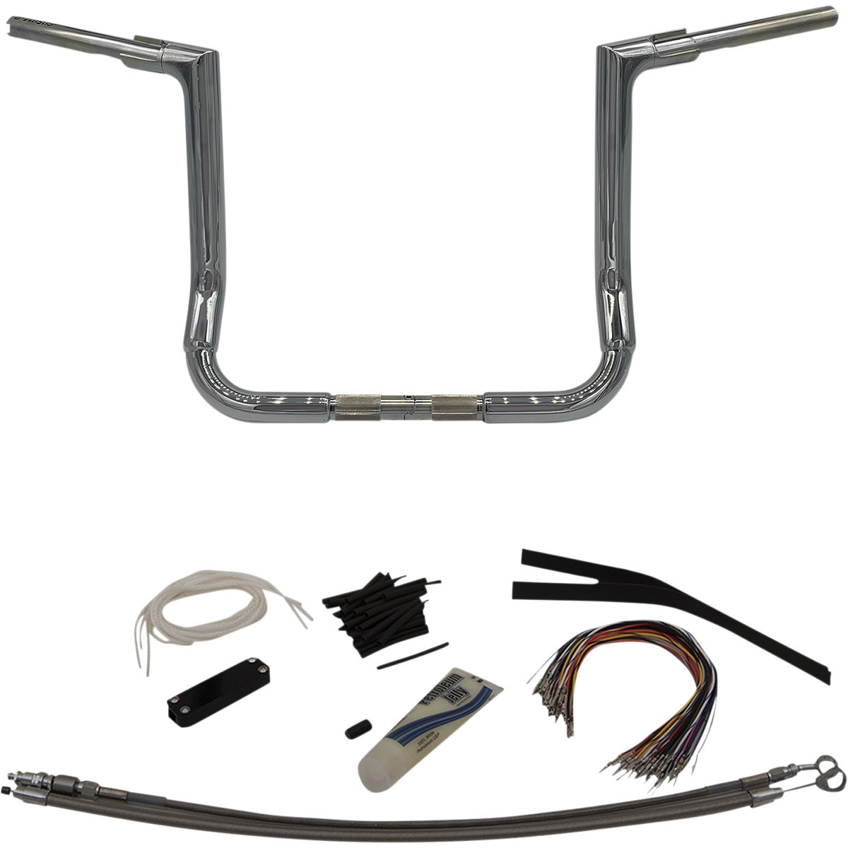 FAT Baggers INC. #609114 - 1-1/2" EZ Install Flat Top Handlebar Kit - 14" - Chrome