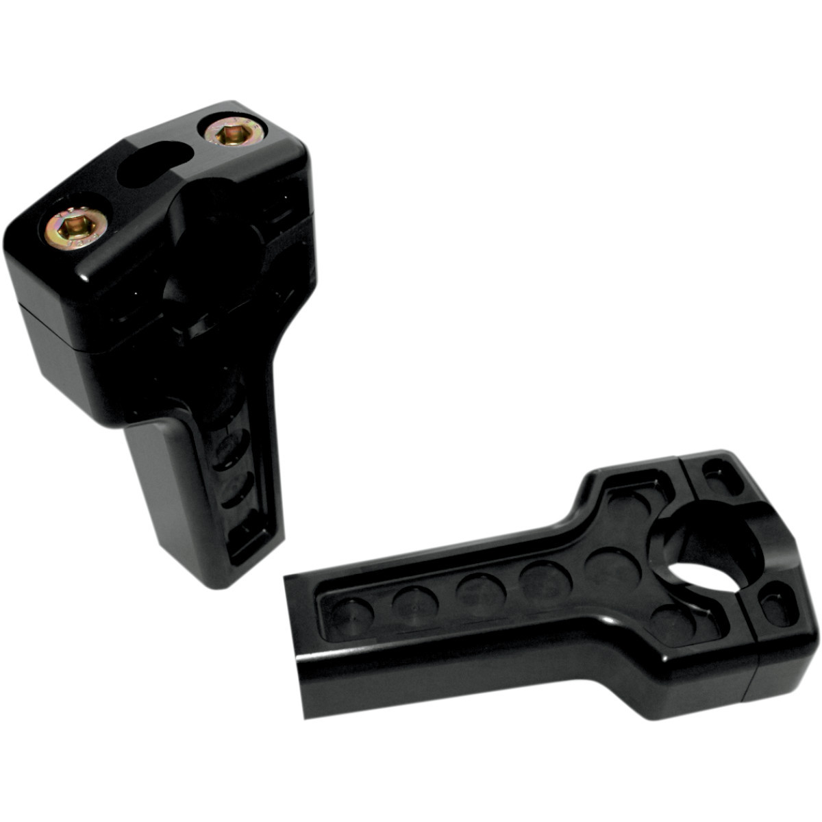 Joker Machine #03-864B - Dual Handlebar Riser Clamp Assembly - 4" - Harley Davidson - Black