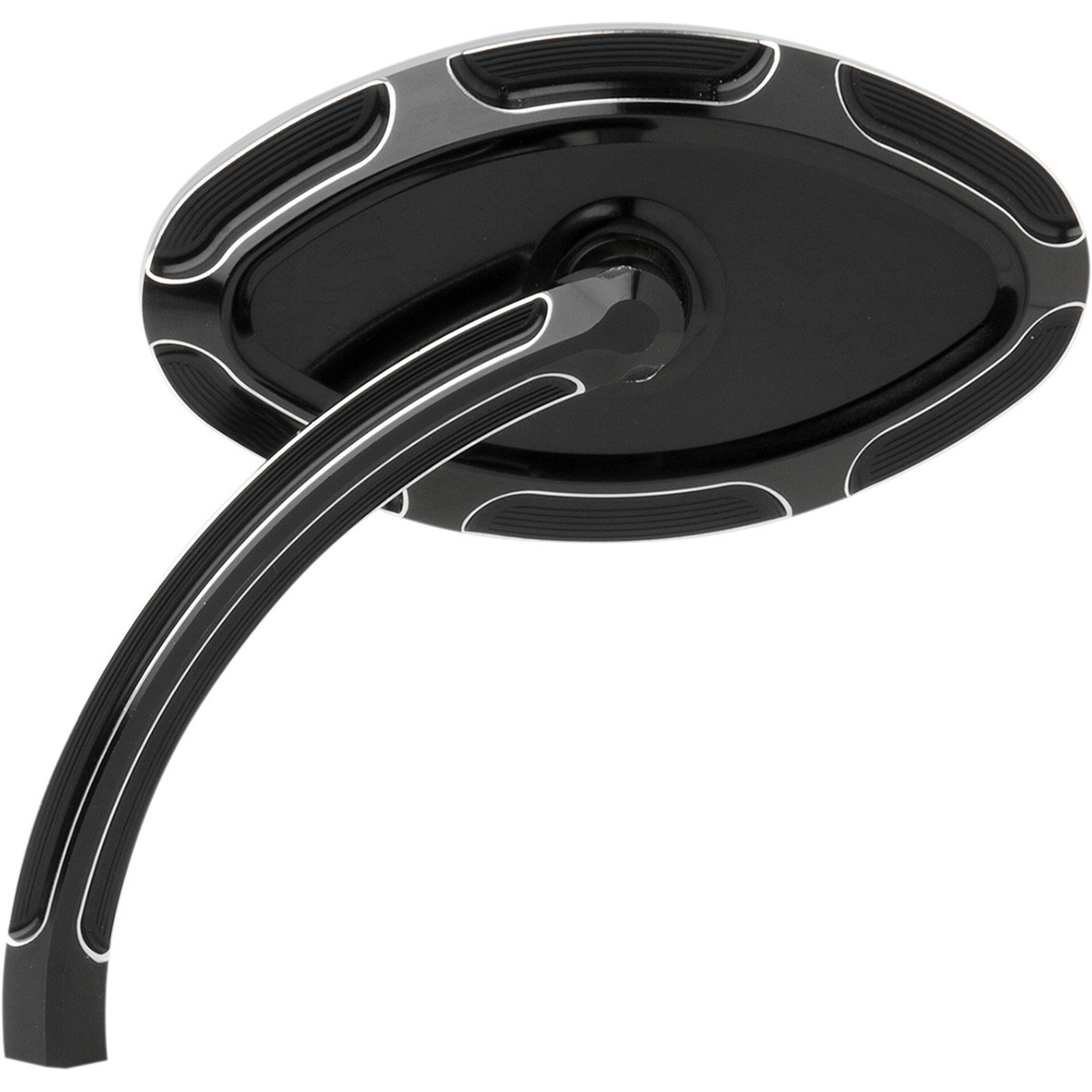 Arlen Ness #13-130 - Mirror - Beveled - Side View - Short - Cat Eye - Black - Left
