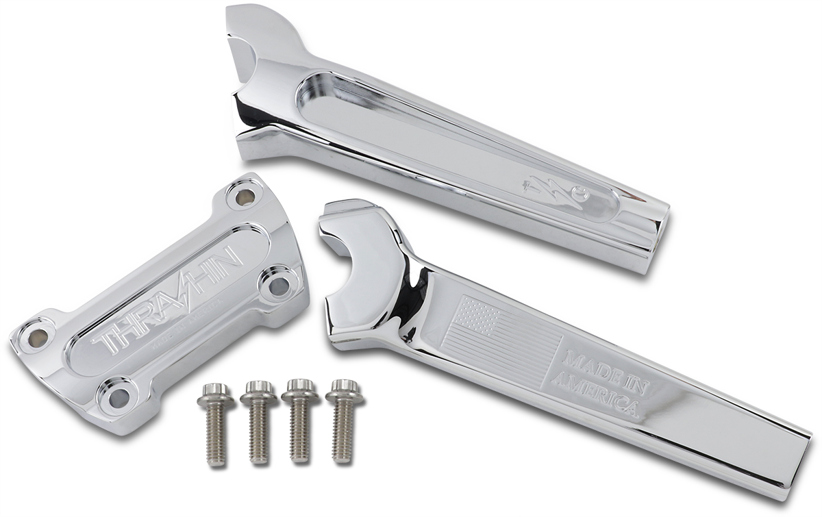 Thrashin #TSC-8000-3 - Handlebar Risers - Straight - 8" - Chrome