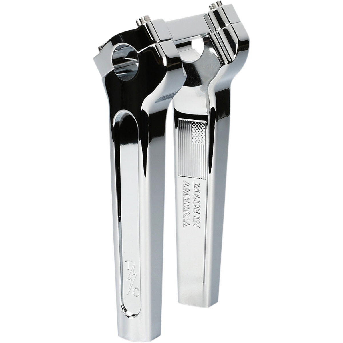 Thrashin Supply CO. #TSC-8000-3 - Handlebar Risers - Straight - 8" - Chrome
