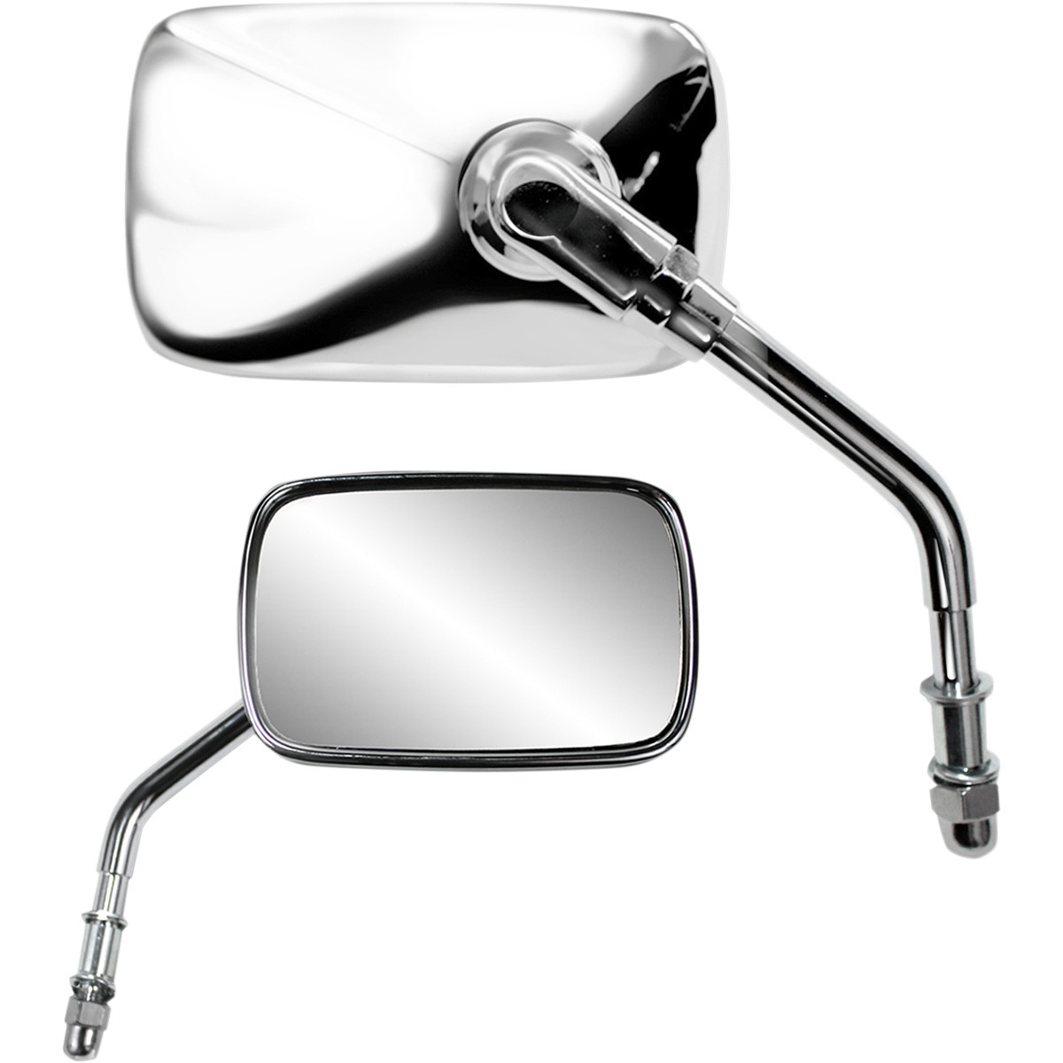 Parts Unlimited - Mirror - Side View - Rectangle - Short - Chrome